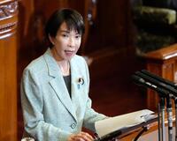 　２０２５年度補正予算案が審議入りし、参院本会議で答弁する高市首相＝８日