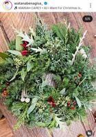 「モケモケが可愛らしい大きなリース」。渡邊渚のインスタグラム＠ｗａｔａｎａｂｅｎａｇｉｓａ＿より 