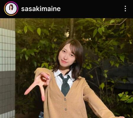 　佐々木舞音アナウンサーのインスタグラム（＠ｓａｓａｋｉｍａｉｎｅ）より