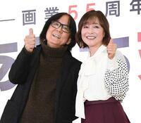 　対談を行った、あだち充氏（左）と日高のり子（撮影・佐藤厚）