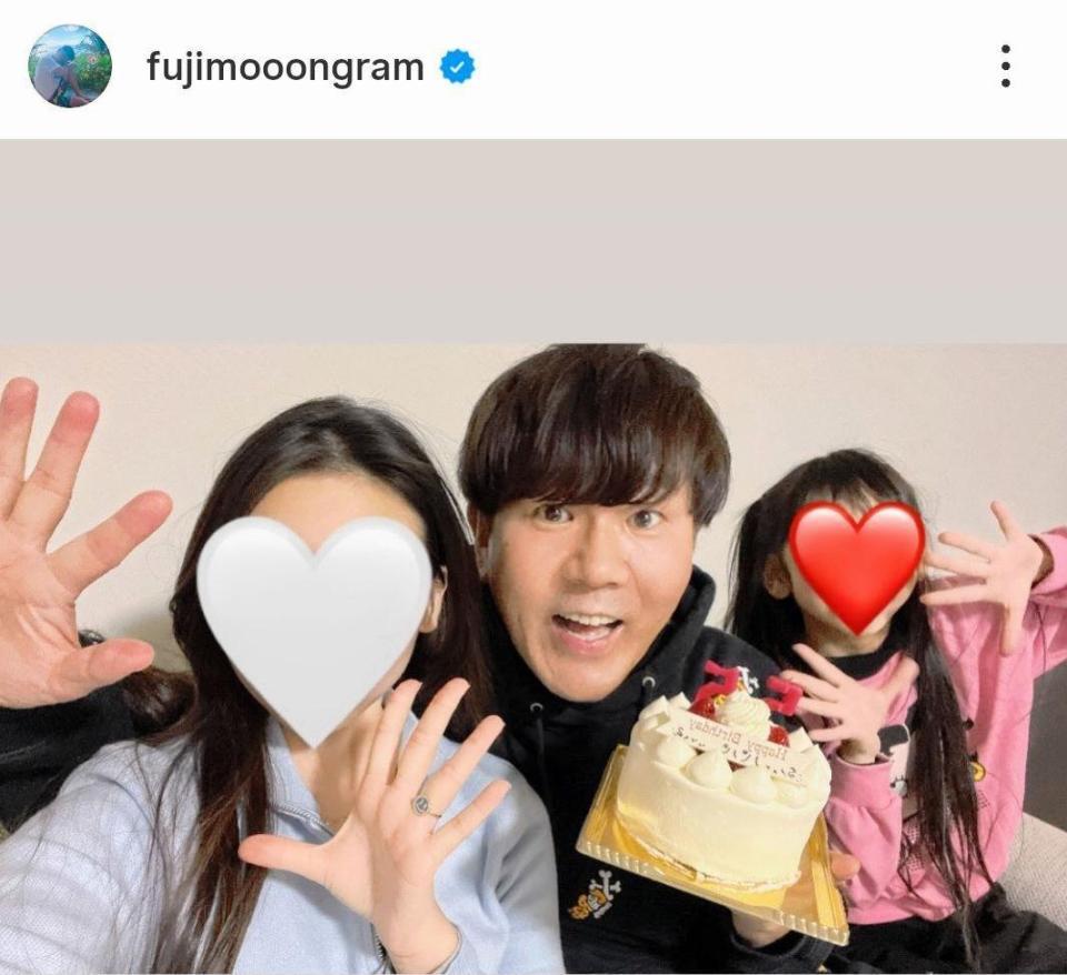 　藤本敏史のインスタグラム＠ｆｕｊｉｍｏｏｏｎｇｒａｍ（１２月１８日付）より