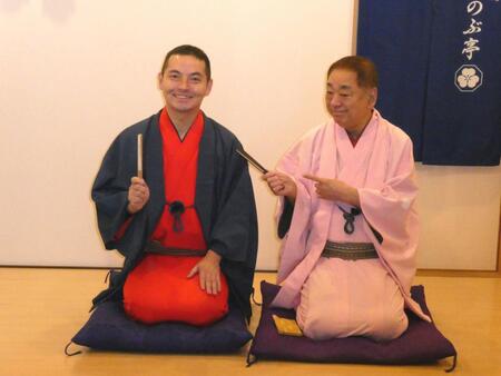 　（左から）錦笑亭満堂、三遊亭好楽