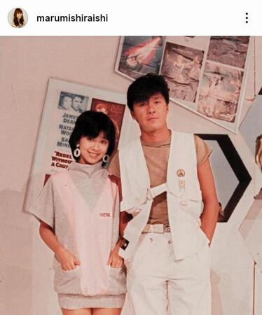 　西城秀樹さんと。白石まるみのインスタグラム＠ｍａｒｕｍｉｓｈｉｒａｉｓｈｉ（１２月２６日付）より