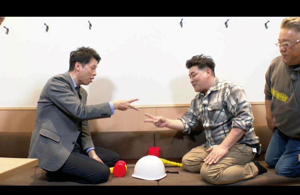 　特番で共演した（左から）石井亮次、サンドウィッチマンの富澤たけし、伊達みきお