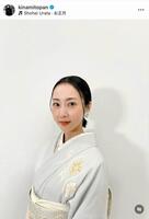 しっとりとした着物姿で出演した「ゲーム仲間」。木南晴夏のインスタグラム＠ｋｉｎａｍｉｔｏｐａｎより