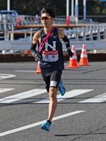 　力走する日大・山口月暉（撮影・棚橋慶太）