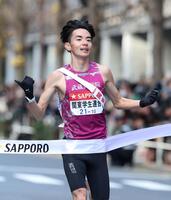 　ゴールする関東学生連合・佐野颯人（撮影・石井剣太郎）