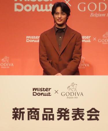 　「ミスタードーナツ×ゴディバ」新商品発表会に出席した神尾楓珠