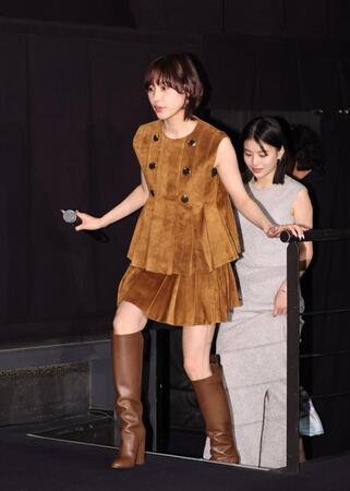 　登壇する南沙良（撮影・石井剣太郎）