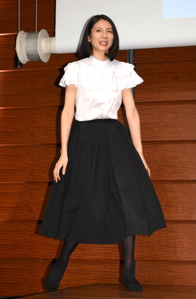 　登壇する松下奈緒（撮影・堀内翔）