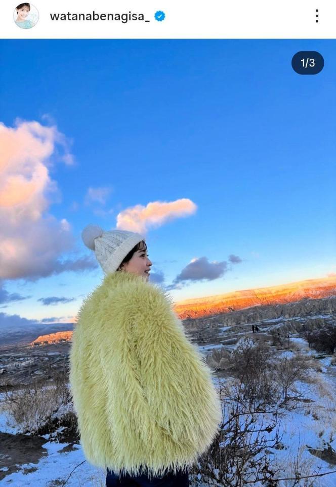 渡邊渚のインスタグラム＠ｗａｔａｎａｂｅｎａｇｉｓａ＿（１月５日付）より 