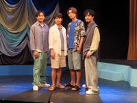 舞台公開を控えて取材に応じた（左から）キマグレンのクレイ勇輝、広井雄士、吉原雅斗、キマグレンのＩＳＥＫＩ