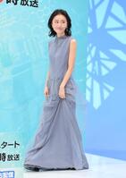 記者会見に登場した松本まりか＝テレビ東京　神谷町第１スタジオ（撮影・開出牧）