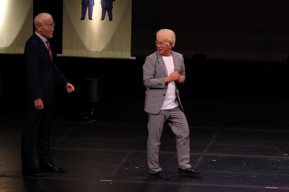 オール巨人（左）と、オール巨人になりきった兼光タカシ（提供：吉本興業）