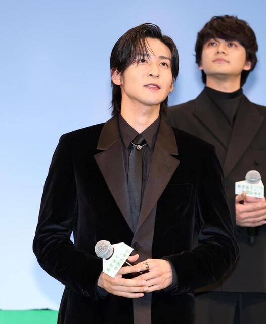 映画「ほどなく、お別れです」完成披露舞台あいさつに登場した目黒蓮＝東京・豊洲ＰＩＴ（撮影・伊藤笙子）