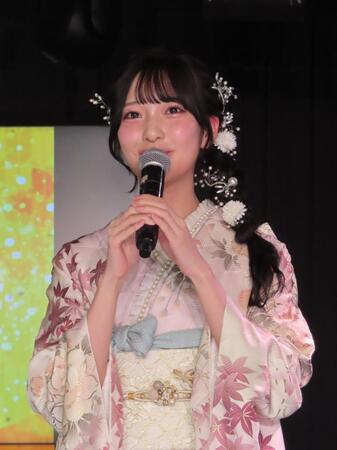 イベントで振り袖姿を披露した山田杏佳