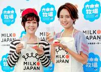 平野レミと次男の妻で料理研究家の和田明日香（２０１８年６月）