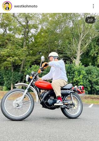 ２５年１１月７日付でバイクを披露したウエストランド河本。インスタグラム＠ｗｅｓｔｋｏｈｍｏｔｏより
