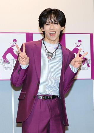 自身のトレーディングカード発売記念イベントに登場した超特急リョウガ（撮影・伊藤笙子）