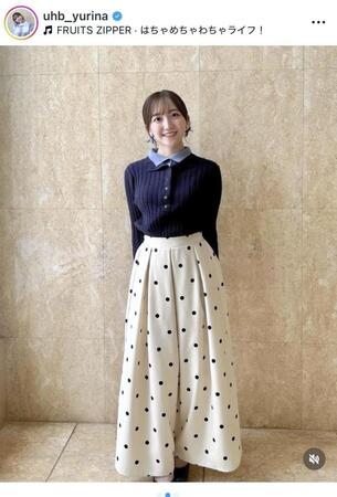 　柴田祐里菜のインスタグラム＠ｕｈｂ＿ｙｕｒｉｎａより