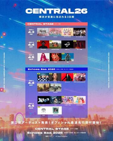 音楽フェス「ＣＥＮＴＲＡＬ」の出演スケジュール