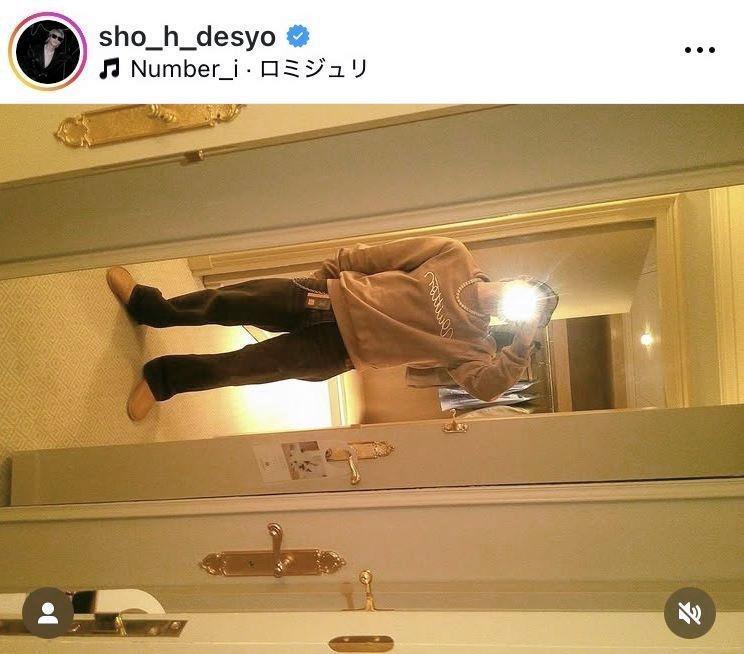 パリのホテルで。平野紫耀のインスタグラム＠ｓｈｏ＿ｈ＿ｄｅｓｙｏより