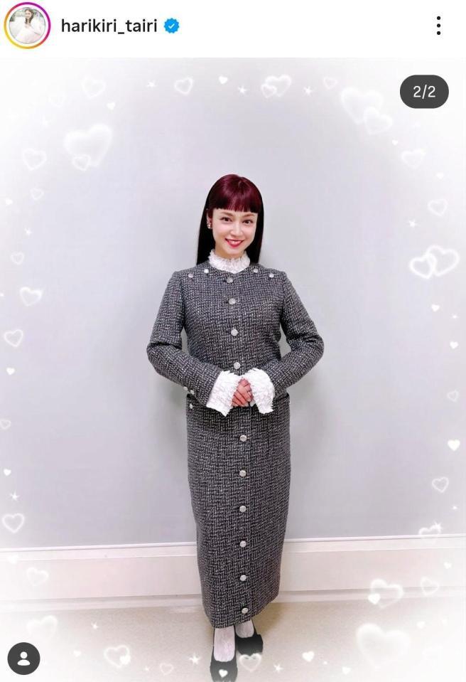 「ホンマでっか」出演を報告した平愛梨のインスタグラム＠ｈａｒｉｋｉｒｉ＿ｔａｉｒｉより 