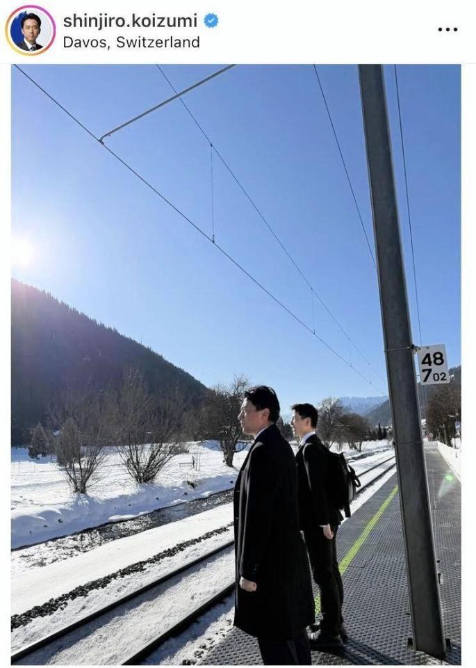 小泉進次郎氏のインスタグラム＠ｓｈｉｎｊｉｒｏ．ｋｏｉｚｕｍｉ（１月２２日付）より