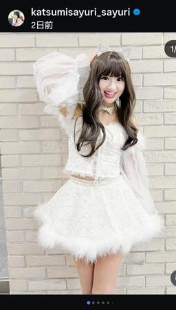 かつみ♥さゆりの♥さゆりのインスタグラム（＠ｋａｔａｓｕｍｉｓａｙｕｒｉ＿ｓａｙｕｒｉ）より