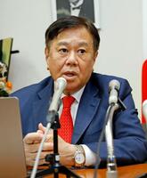 記者会見で新党結成を表明した原口一博前衆院議員