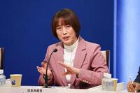 党首討論会で、発言する共産党の田村智子委員長（代表撮影）