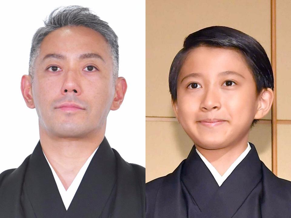市川團十郎（左）と市川新之助