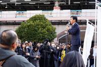 第一声をあげた国民民主党・玉木雄一郎代表（撮影・高石航平）