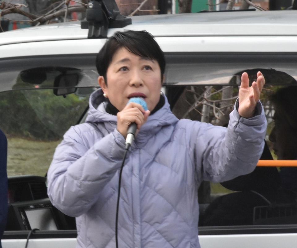 衆院選の応援演説を行った辻元清美参議院議員