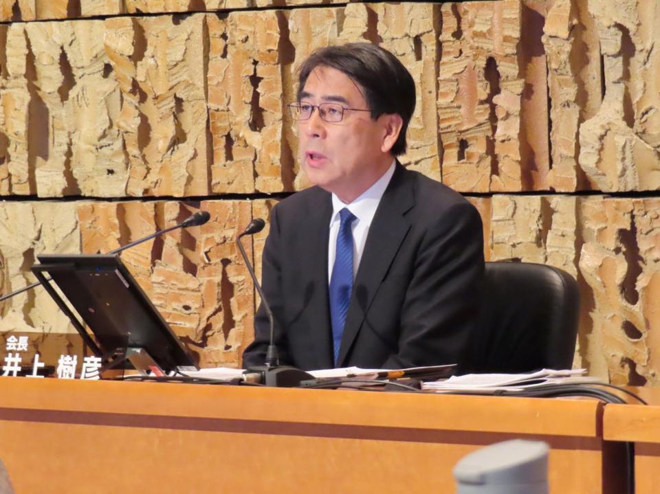 就任会見を行ったＮＨＫ・井上樹彦新会長