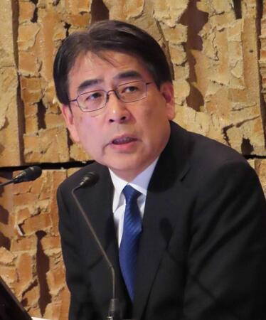 就任会見を行ったＮＨＫ・井上樹彦新会長