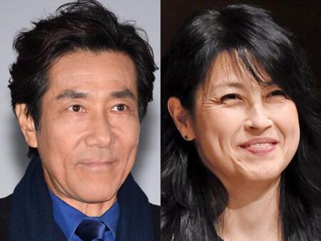 岸谷五朗（左）と岸谷香夫妻