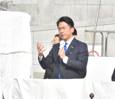 応援演説を行った小泉進次郎防衛大臣＝兵庫県内