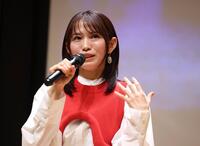 特別上映会に参加した市川由衣＝時事通信ホール（撮影・石井剣太郎）