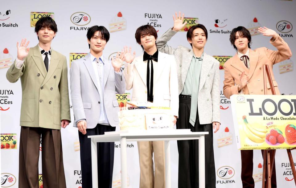 ブランドキャラクターに就任したＡＣＥｅｓ（撮影・石井剣太郎）