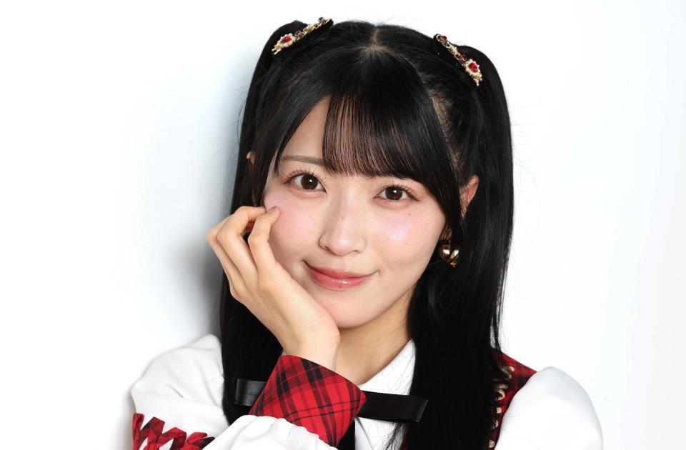 グループのデビュー２１周年を迎え意気込むＡＫＢ４８・佐藤綺星（撮影・佐々木彰尚）