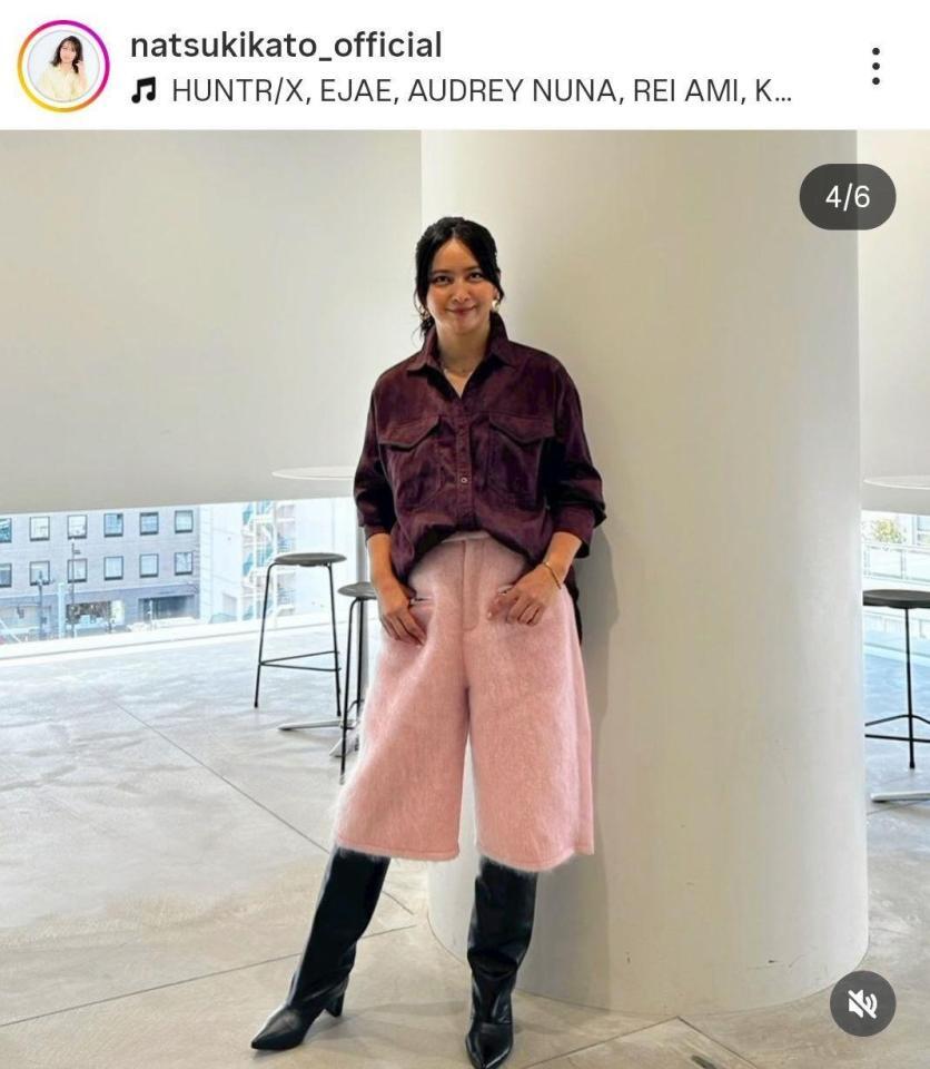 「１周回って」出演を報告した加藤夏希のインスタグラム＠ｎａｔｓｕｋｉｋａｔｏ＿ｏｆｆｉｃｉａｌより