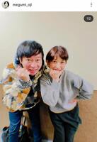 「ひとつ屋根の下」で兄役だったいしだ壱成と。大路恵美のインスタグラム＠ｍｅｇｕｍｉ＿ｏｊｉ（１月１７日付）より