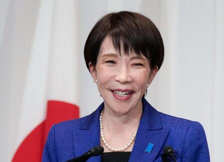 衆院選の結果を受け、記者会見する自民党総裁の高市首相