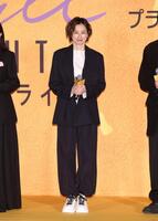 完成披露試写会に登壇した米倉涼子＝ユナイテッド・シネマ豊洲（撮影・石井剣太郎）