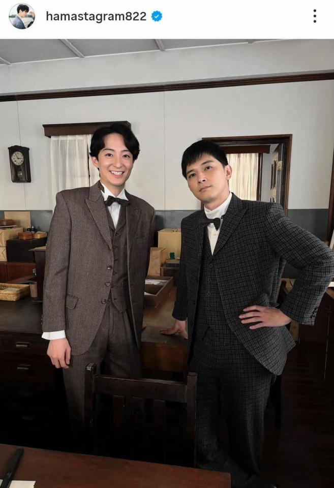 「ばけばけ」オフショット。濱正悟のインスタグラム＠ｈａｍａｓｔａｇｒａｍ８２２より 