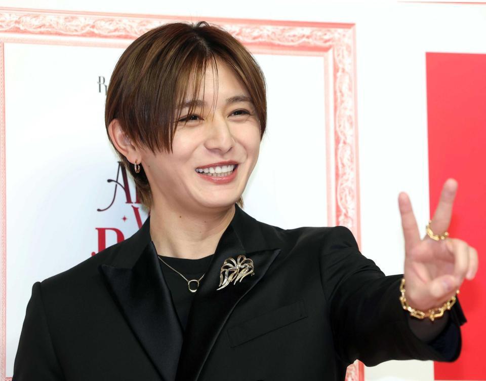 　笑顔でポーズをとるＨｅｙ！　Ｓａｙ！　ＪＵＭＰ・山田涼介（撮影・石井剣太郎）