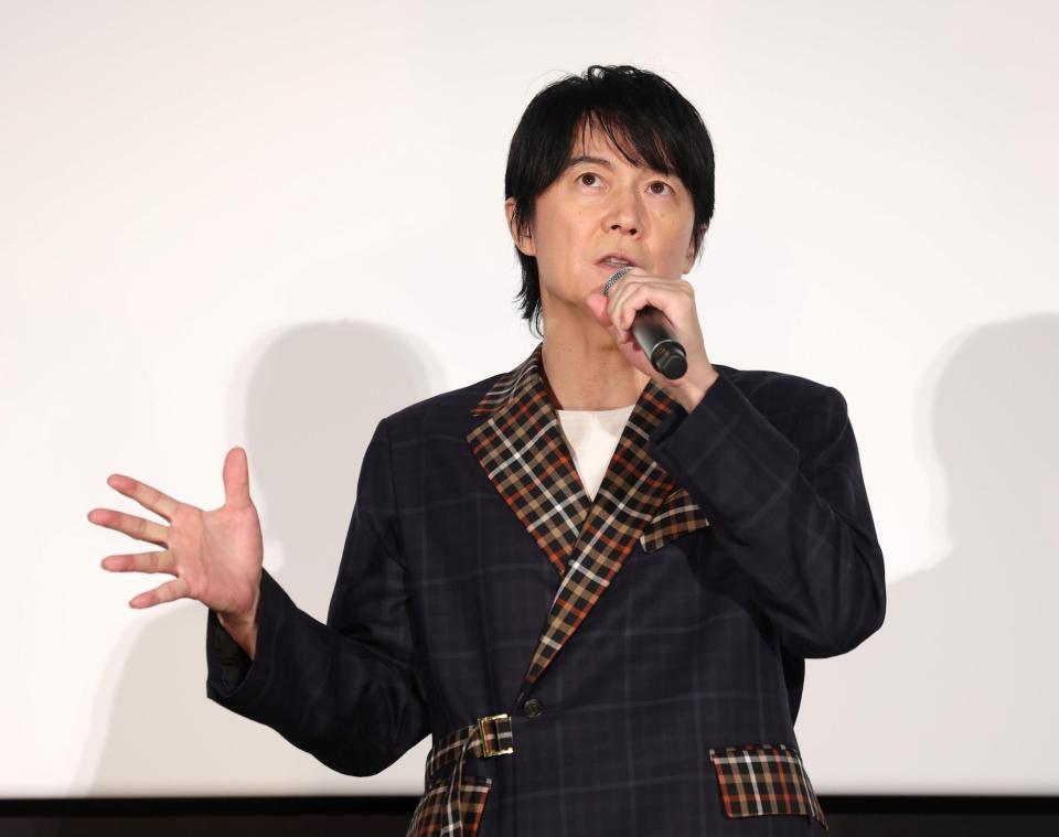 舞台あいさつに登壇した福山雅治（撮影・石井剣太郎）