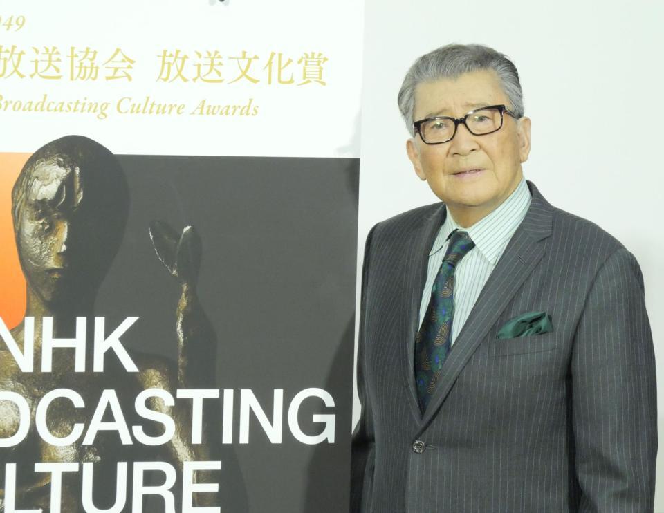 説明会に出席した里見浩太朗＝東京・ＮＨＫ