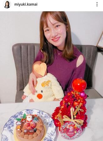 釜井美由紀のインスタグラム＠ｍｉｙｕｋｉ．ｋａｍａｉ（２４年１２月２４日付）より